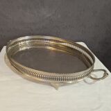 Silver metal serving tray