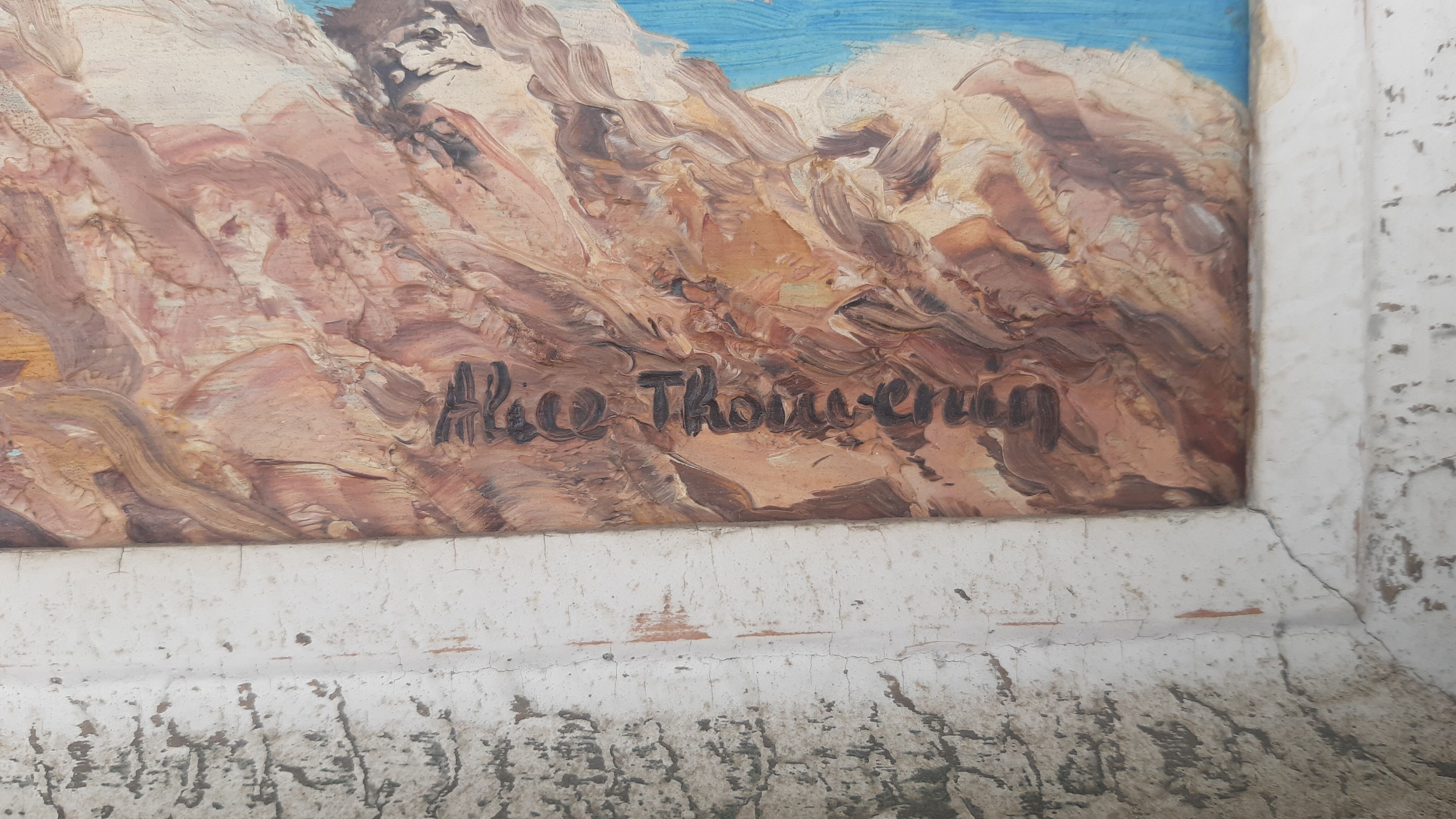 Oil on panel by alice thouvenin 1960