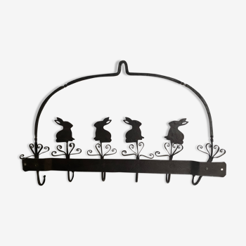 Hook "rabbits" 6 hooks in vintage wrought iron