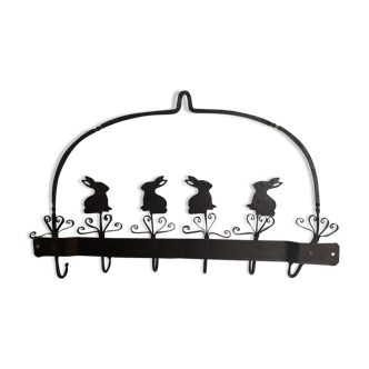 Hook "rabbits" 6 hooks in vintage wrought iron
