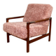 Wooden vintage brown armchair pink long hair proj. Z. Bączyk - 2 pieces available