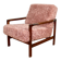 Wooden vintage brown armchair pink long hair proj. Z. Bączyk - 2 pieces available