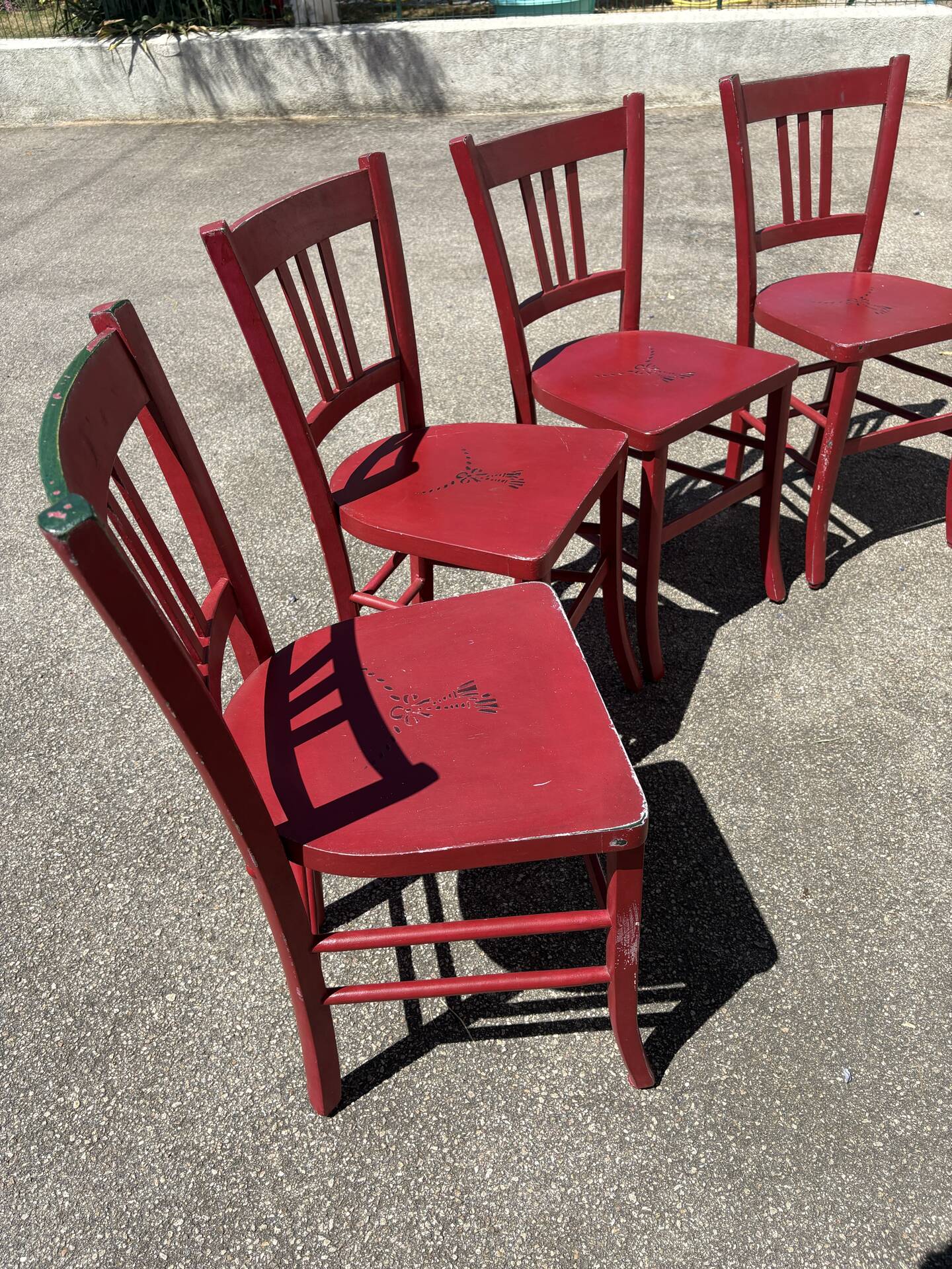 Set 4 chaises bistrot campagne, chalet