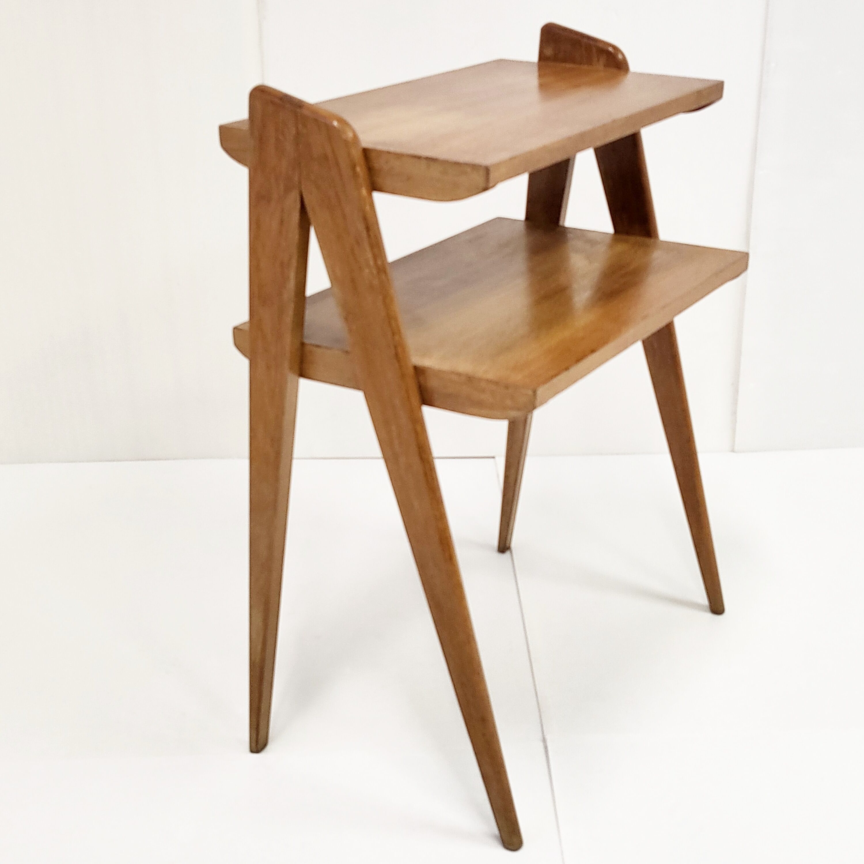 Vintage side table 1950 compass feet