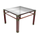 Postmodern Italian design coffee table in smoked glass with red steel structure