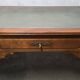Flat leather desk, Louis-Philippe style, side pull-outs.