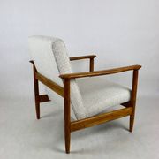 GFM-142 armchair, design by Edmund Homa from the 70s, white ivory boucle - 2 pieces available