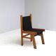 Set of Italian wooden chairs with black fabric
