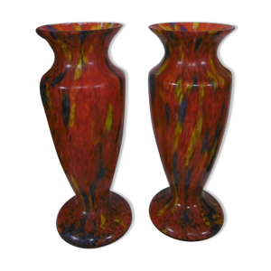 paire de vases en verre