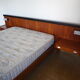 Scandinavian style bed in 140 with two integrated nightstands and two night lights