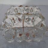 Gold-Plated & Crystal Glass Flush Mount Light from Kinkeldey, 1970s