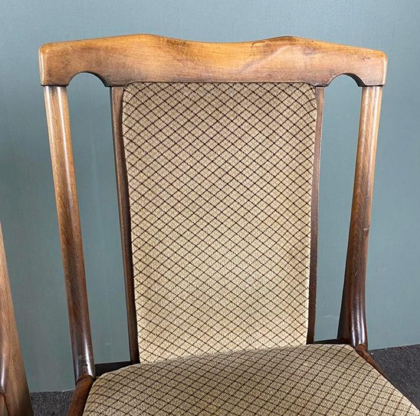 Set of 4 vintage wooden dining chairs 60s