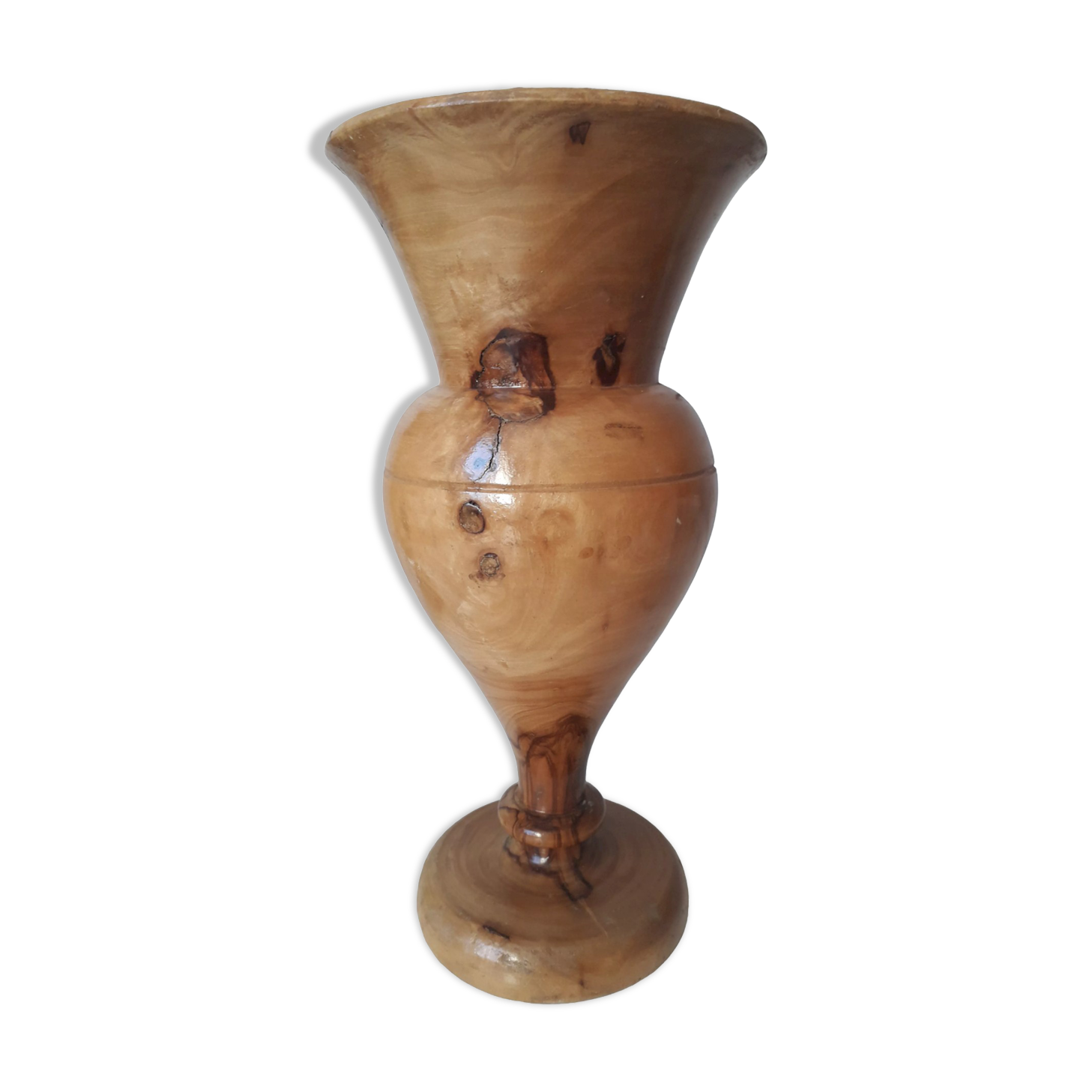 Turned wooden vase