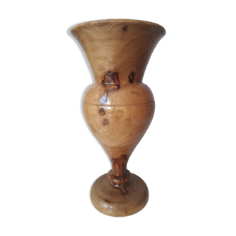 Turned wooden vase