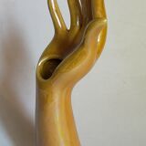 Soliflore baguier hand ceramic iridescent 50s