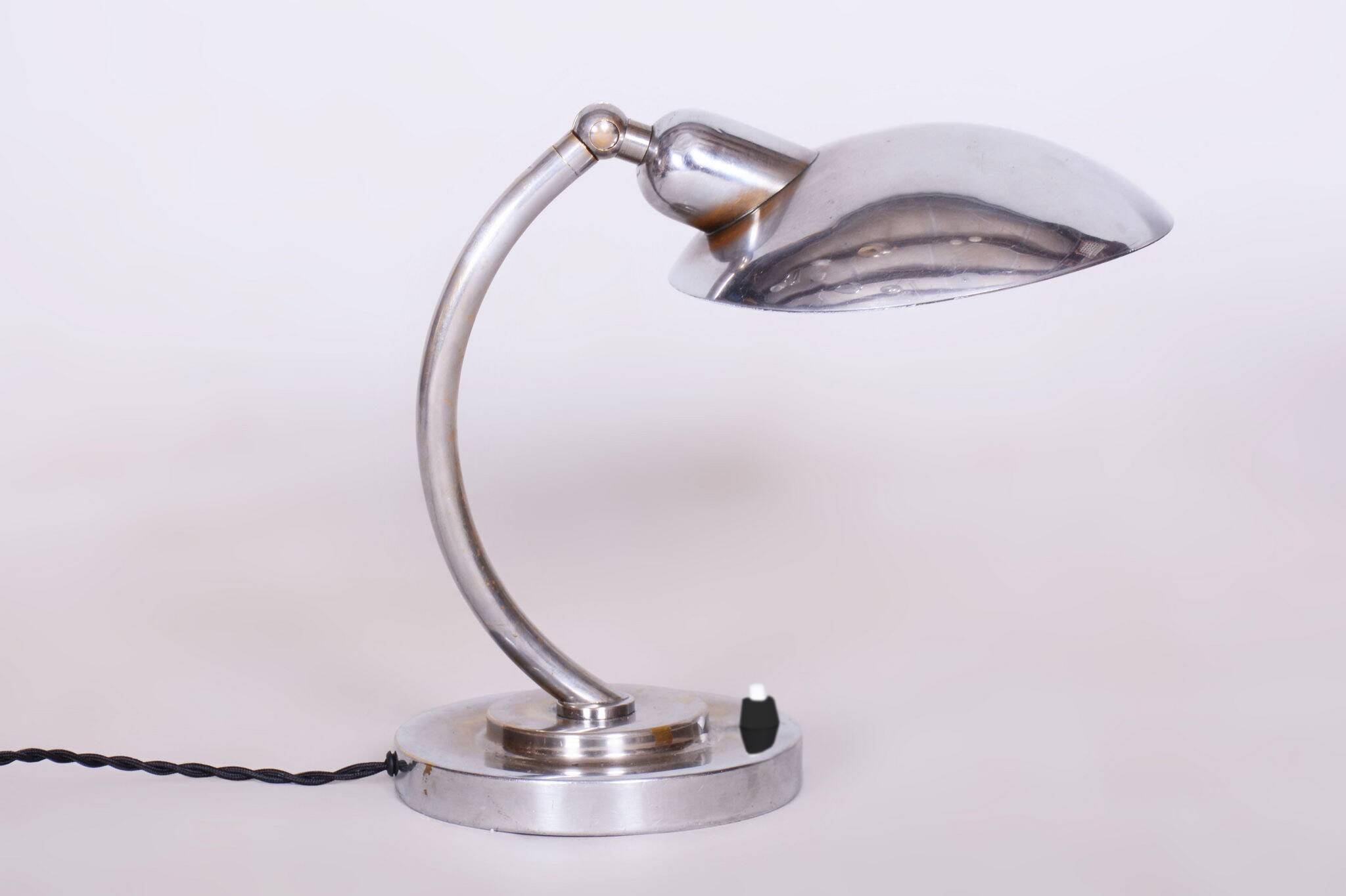 Restored Bauhaus Chrome Table Lamp, Franta Anyz, New Electrification, Czechia, 1920s