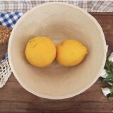 Coupe à fruits en grès blanc
