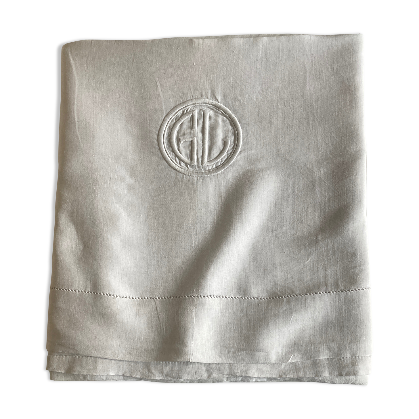 Modernist XL sheet in art deco linen thread L240