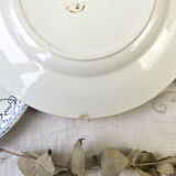 6 flat plates Terre de Fer blue red mismatched