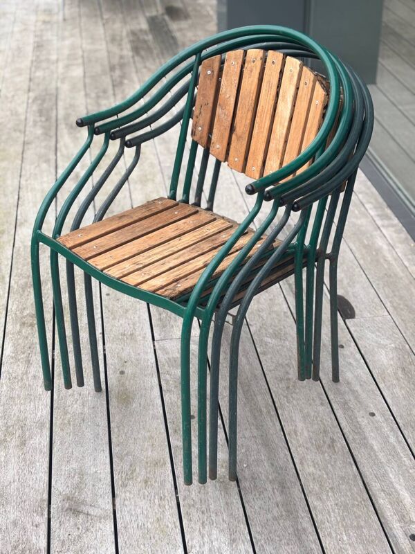 4 chaises de jardin / bistro par Lothar, 50s