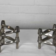 4 Chrome Candlesticks BMF Ditto Nagel, 1970s