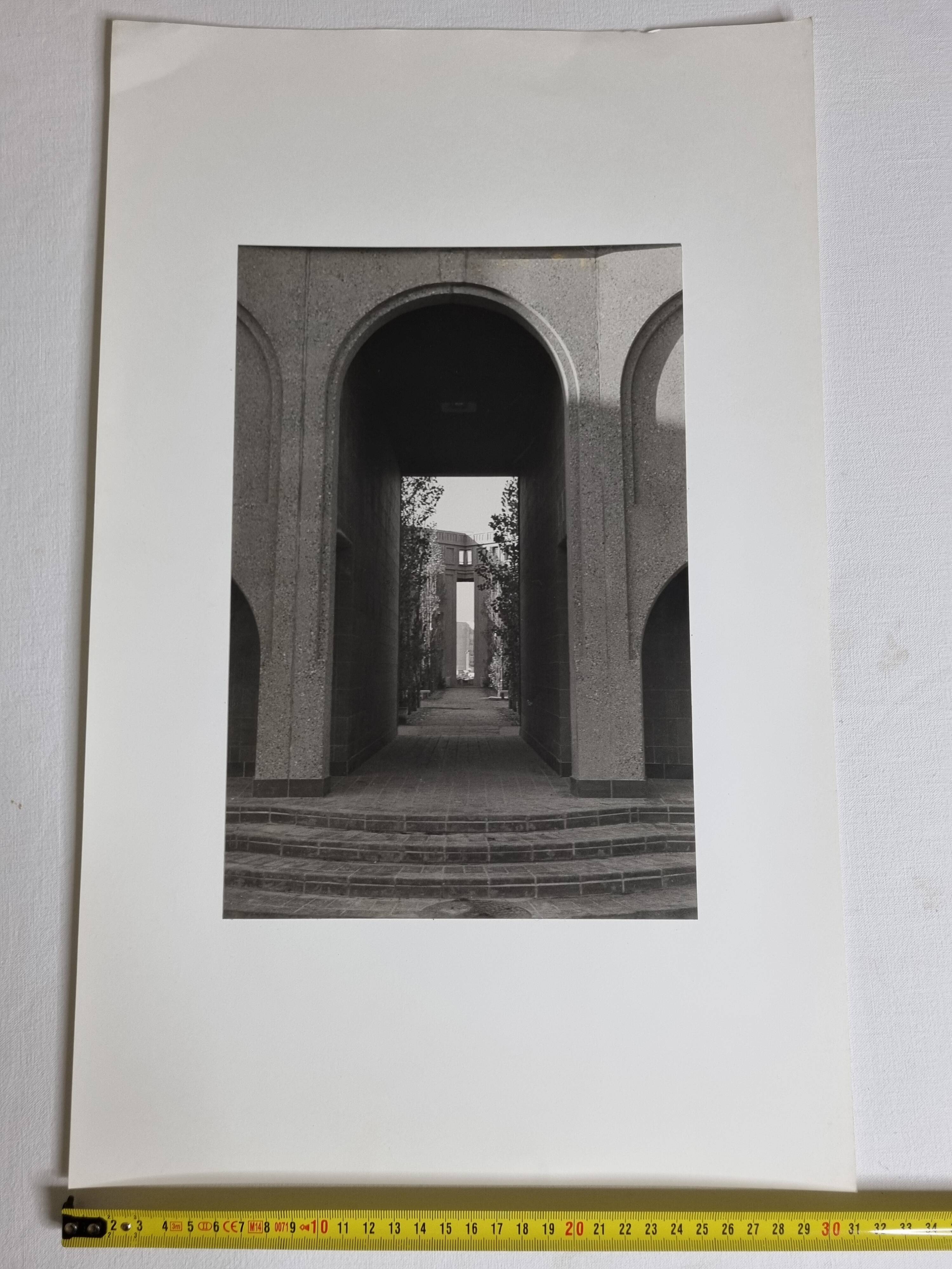 Art photography, town planning, architecture, arches vintage silver print, 1960s