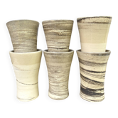Verres hauts en céramique artisanale en terre mélée