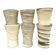High ceramic cups made of mixed clay.