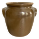 Brown stoneware jar