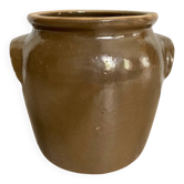 Brown stoneware jar