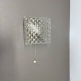 Small Cubic Textured Glass Wall Light in the Style of Orrefors, Germany, 1970s