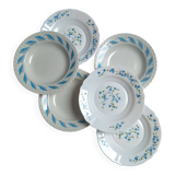 Assiettes creuses bleu vintage