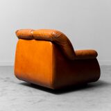 Pair of brown leather armchairs from the 70s vintage