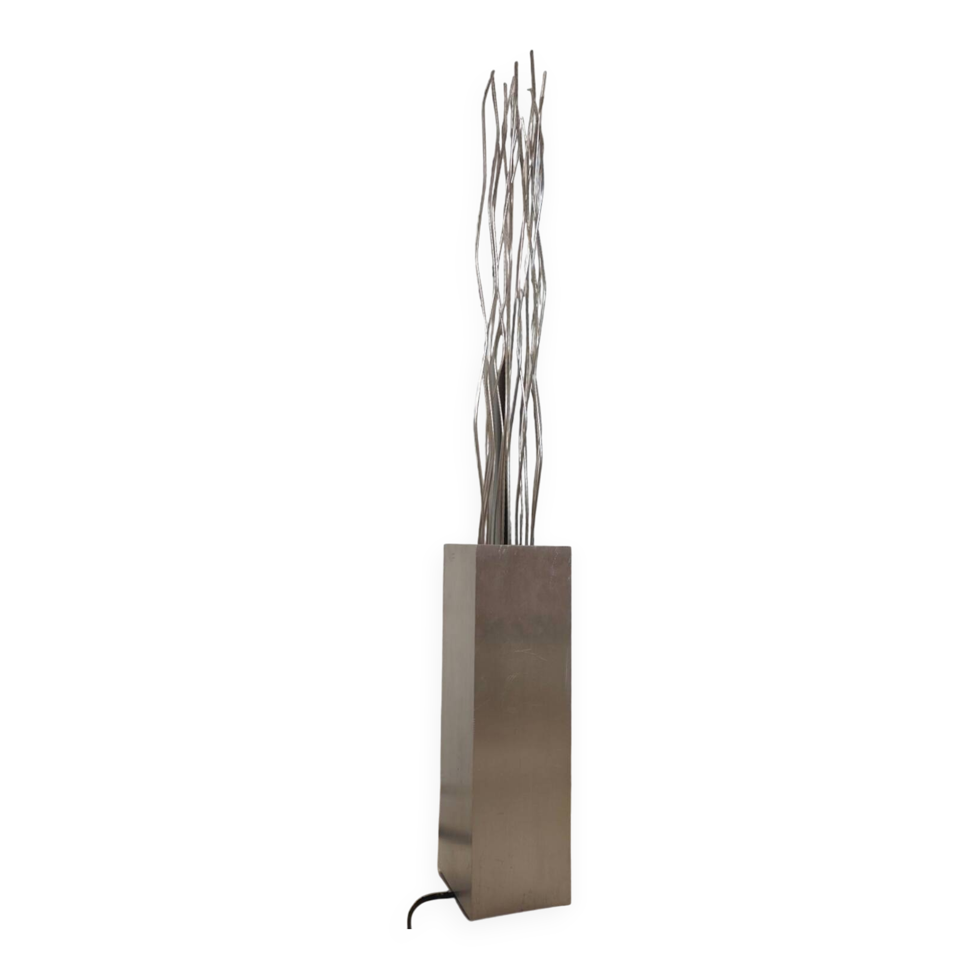 Vintage 2000s Quasar Holland Floor Lamp - Sculptural Stainless Steel