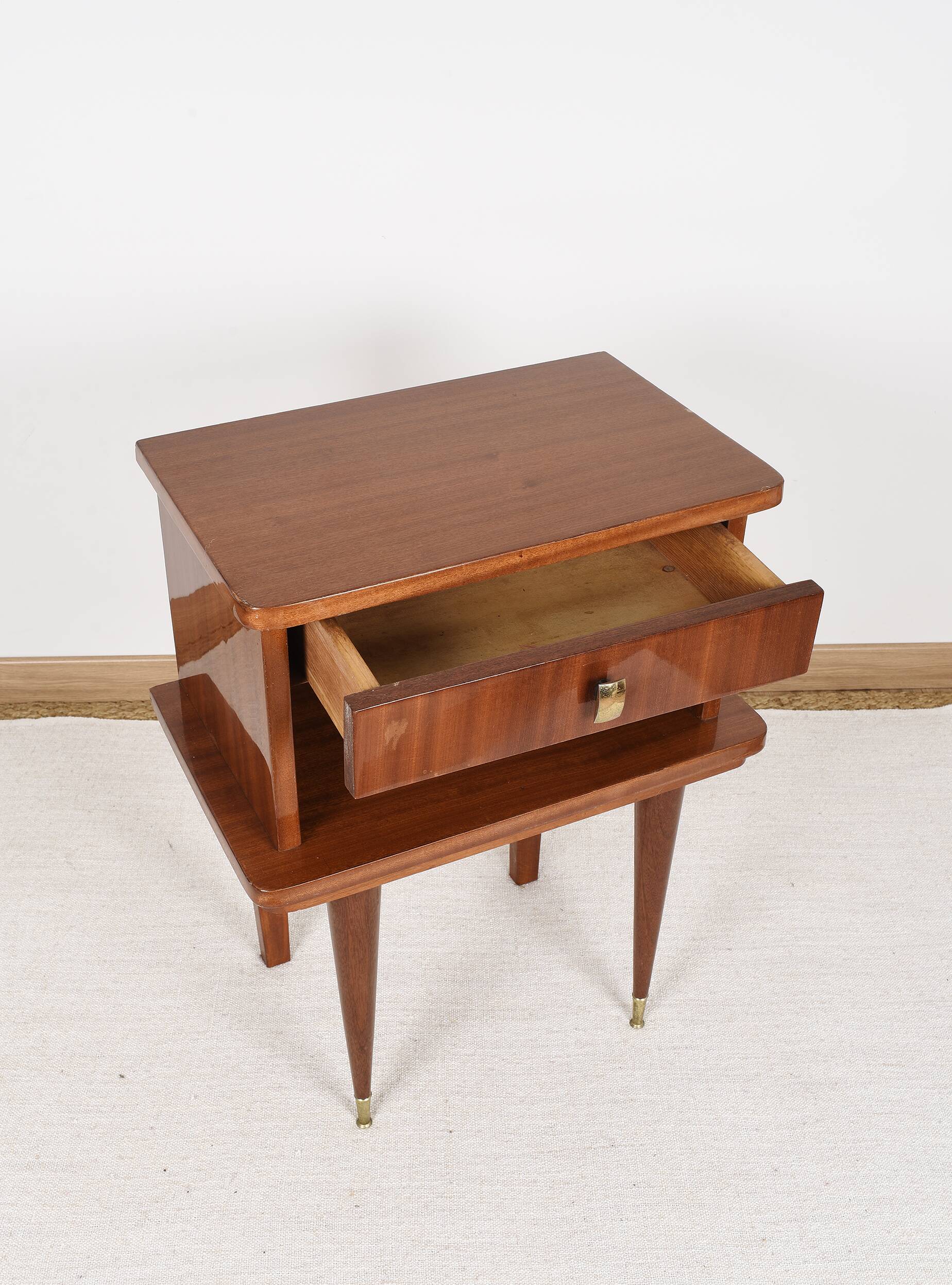 Vintage bedside table from the 60s with drawer.