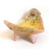 Empty ceramic pocket signed LB for Bernard Lecuyer fish shape 1960s