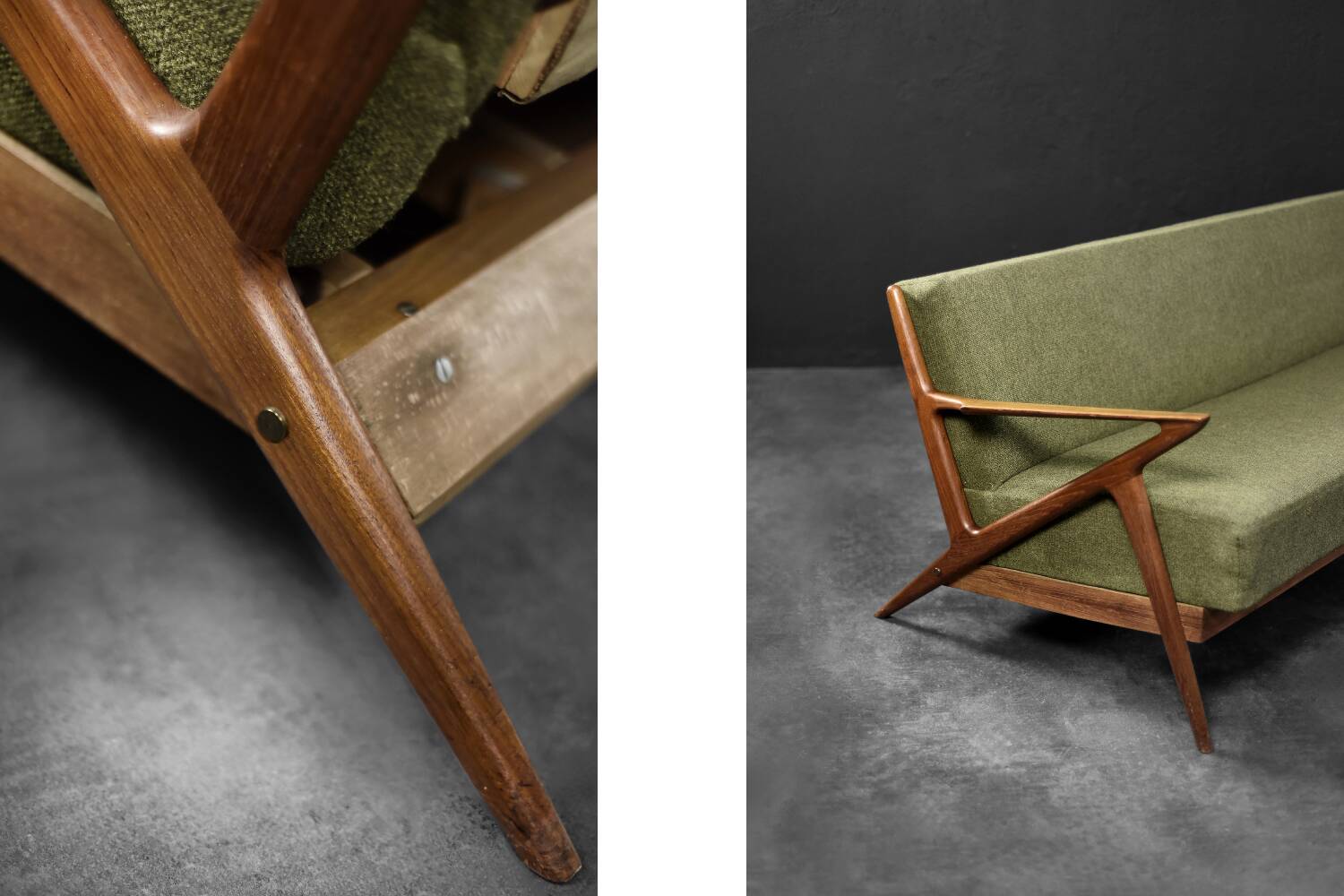 Vintage Danish 3-seater canapé from the mid-century, designed by Poul Jensen for Selig.