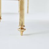 Pair of neoclassical brass leather side tables style Maison Jansen 1970
