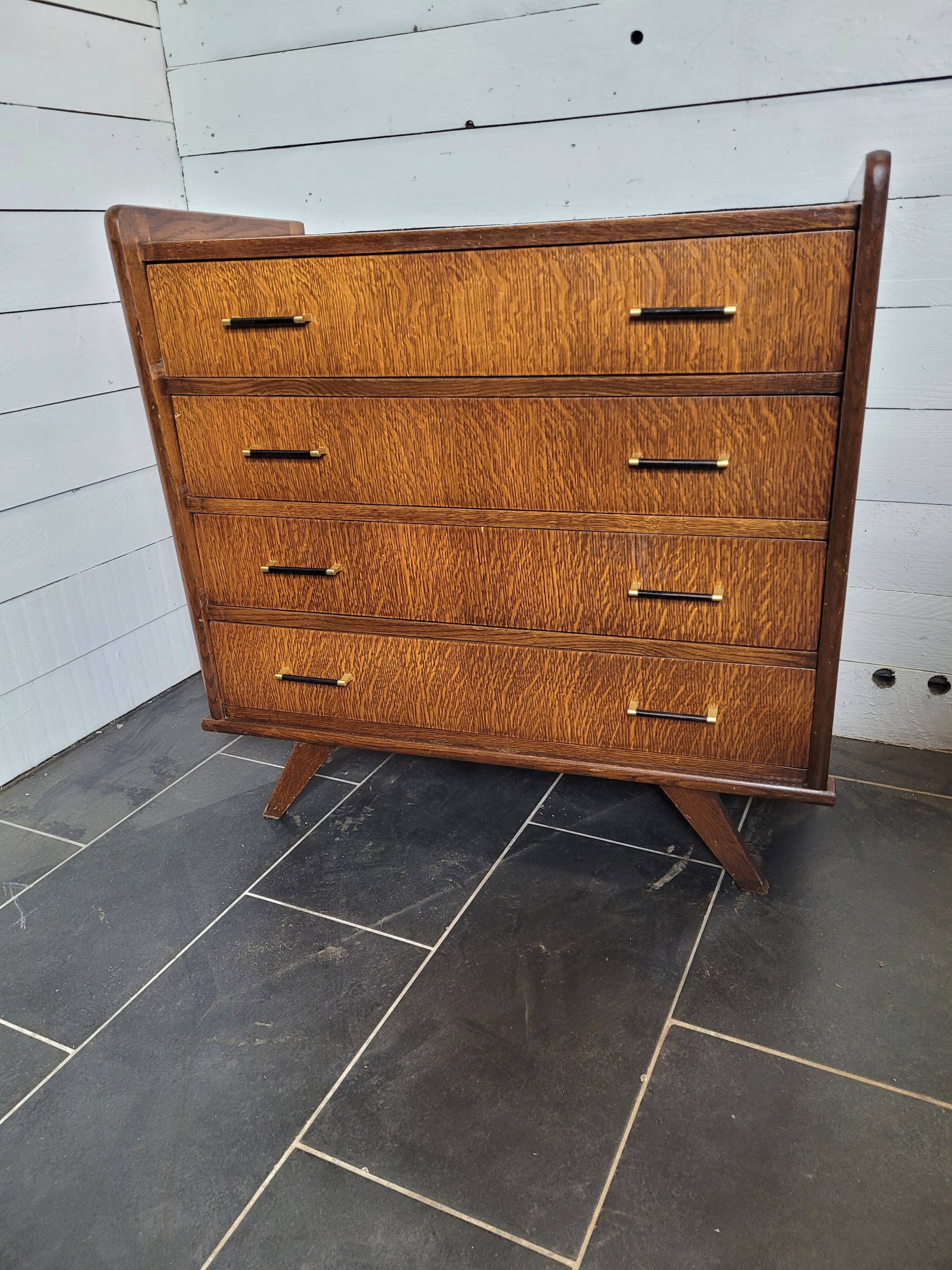 Vintage 60s oak chest of drawers