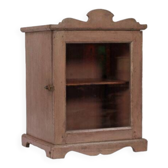 Bedside showcase small pink furniture old teak piece and original patina india