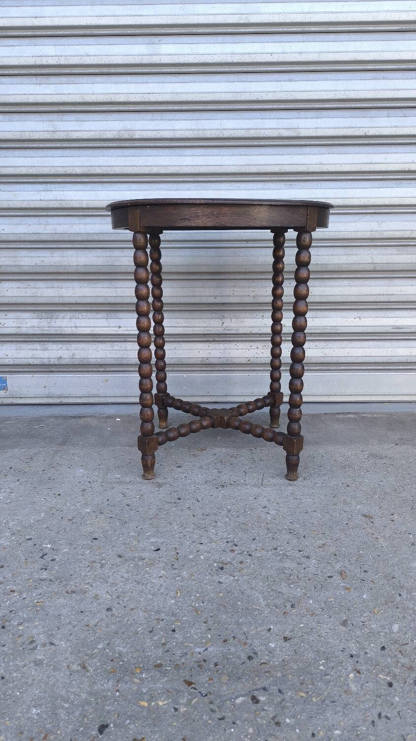 1930s turned wood side table