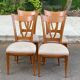 4 solid wood and fabric dining room chairs