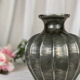 Pewter vase embossed by Alice and Eugène Chanal, 1900, signed