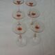 6 verres à vin sur pied rose
