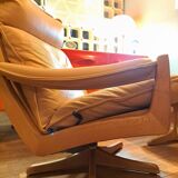 Pairs of armchairs and ottoman by Soda Galvano for Lied Mobler, Norway 1970