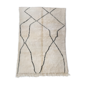 Moroccan Berber carpet Beni Ouarain ecru with graphic patterns 260x168cm