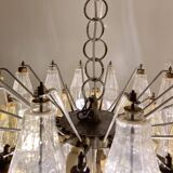 Mid-Century Murano Glass Chandelier "Polyhedr" by Carlo Scarpa for Venini, Italy, 1960s