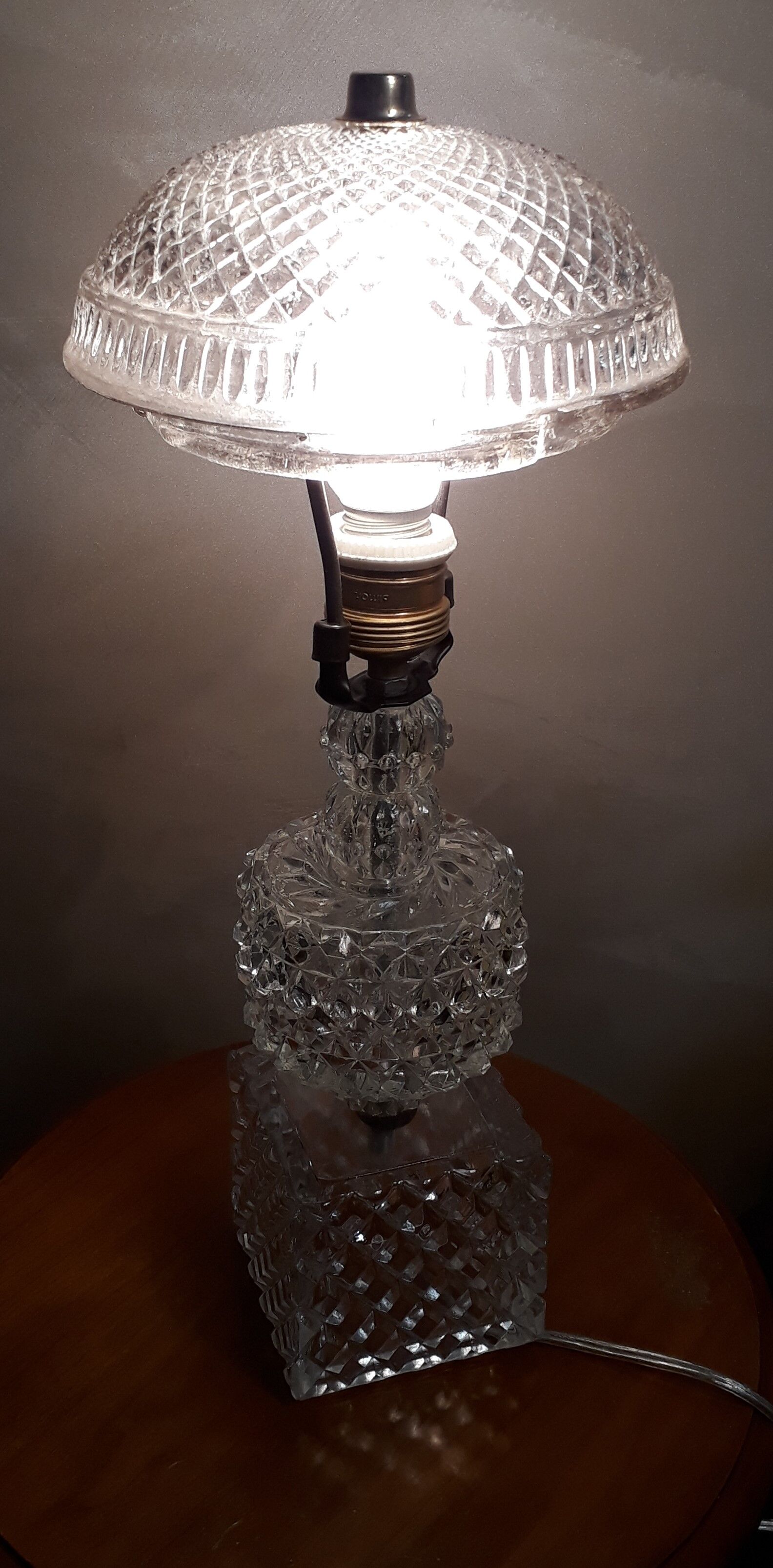 Lampe cristal transluside de 1960 a70s