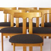 Set of 6 Danish 'T' shaped chairs – 1960s Mid-Century Modern Design