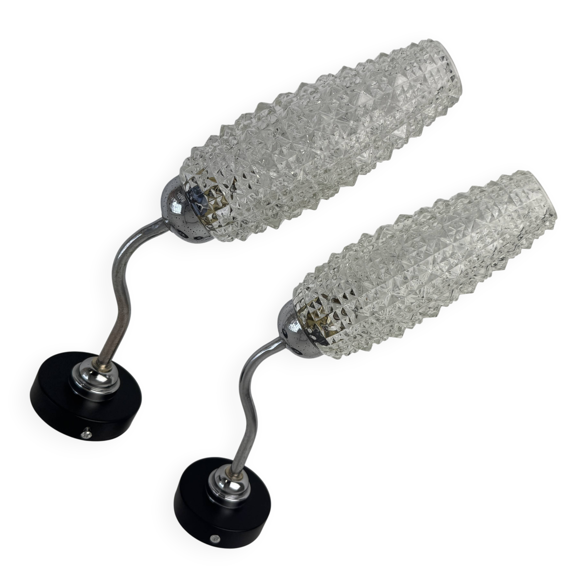 Pair of vintage swan neck wall lights